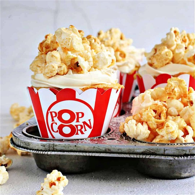 Image of Kettle Corn Popcorn Cupcakes