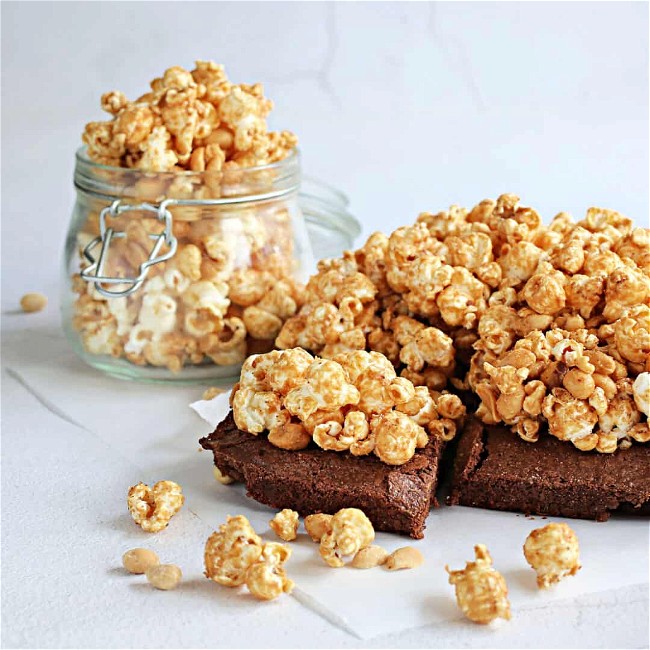 Image of Peanut Butter Popcorn Topped Brownies