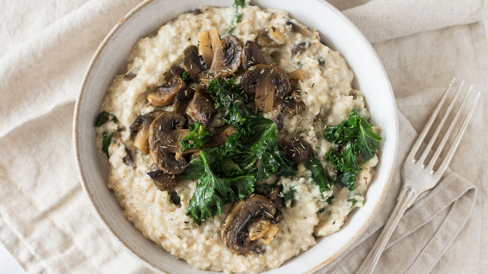 Image of Savory Spinach & Mushroom Steel Cut Oats