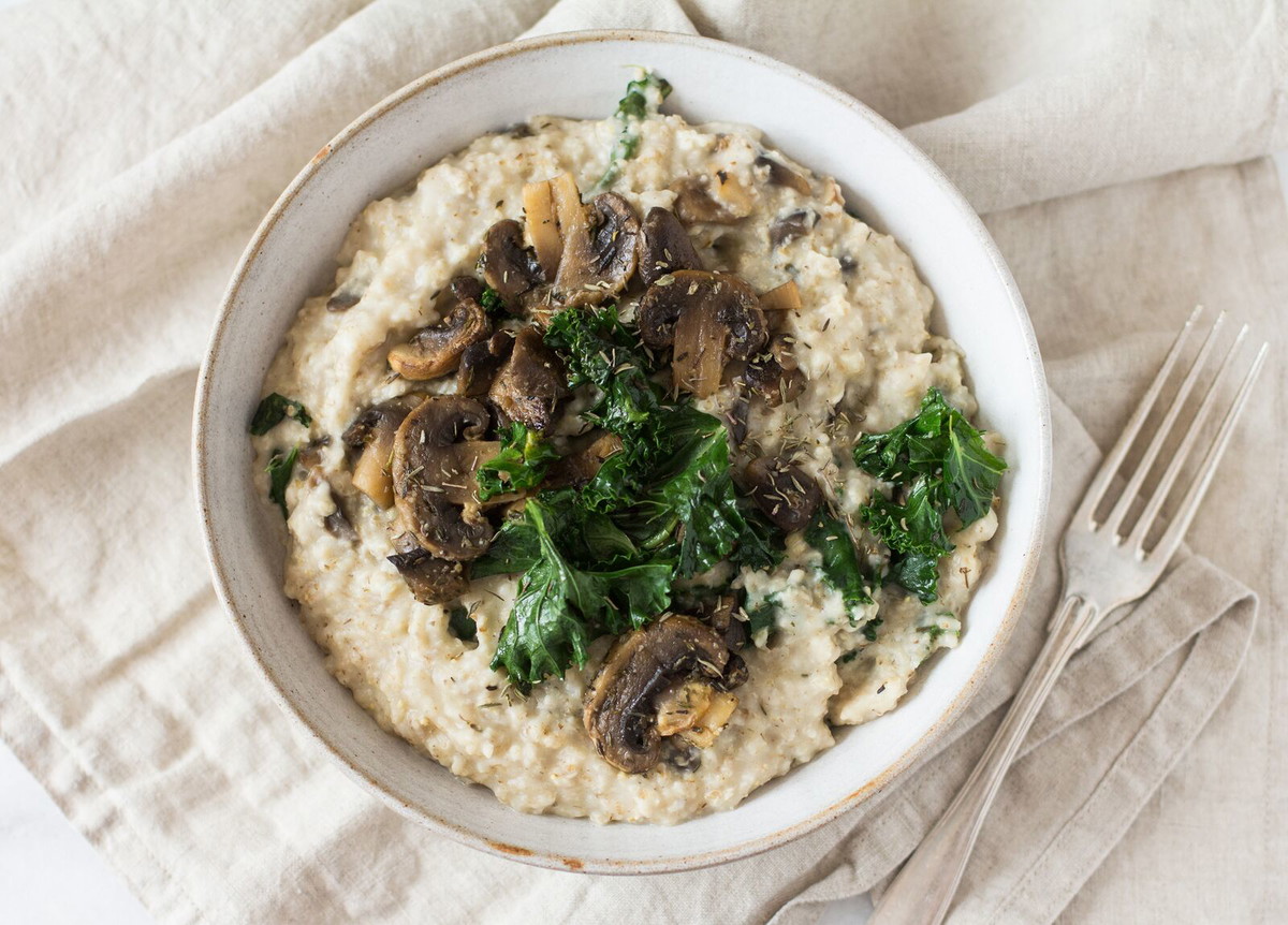 Savory Kale & Mushroom Steel Cut Oats