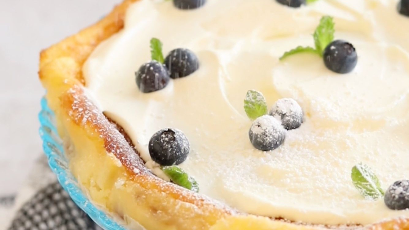 Image of Dutch Oven Blueberry Basque Cheesecake