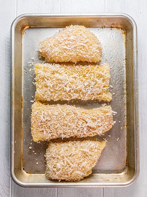 Image of Bake for 12-15 minutes, until coconut crust is golden brown...