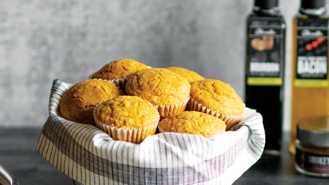 Image of Whipped Bourbon Butter Cornbread Muffins