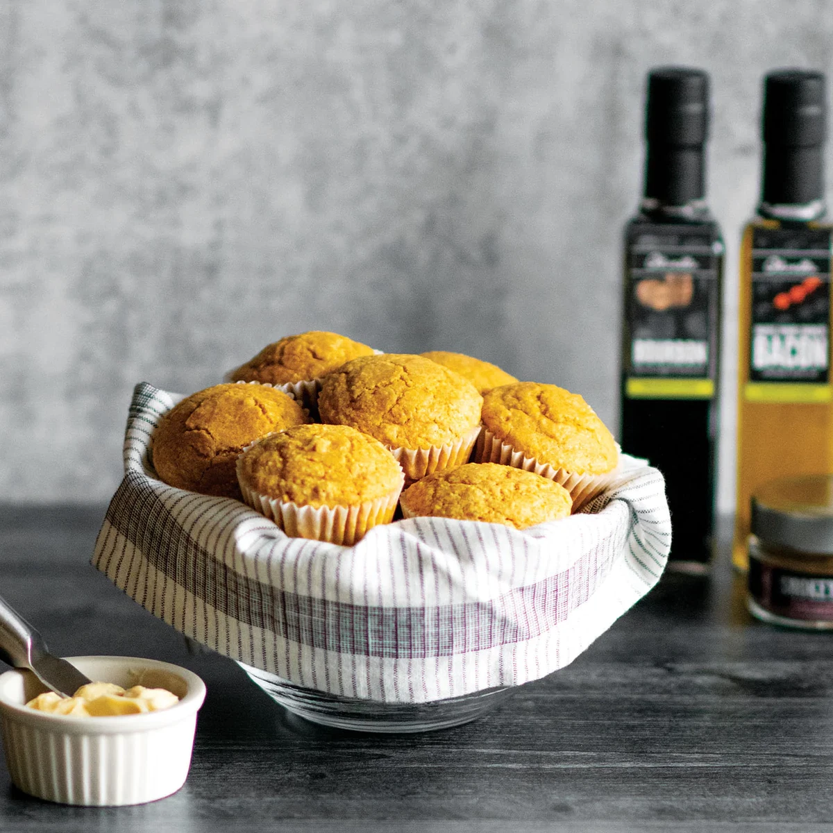Whipped Bourbon Butter Cornbread Muffins
