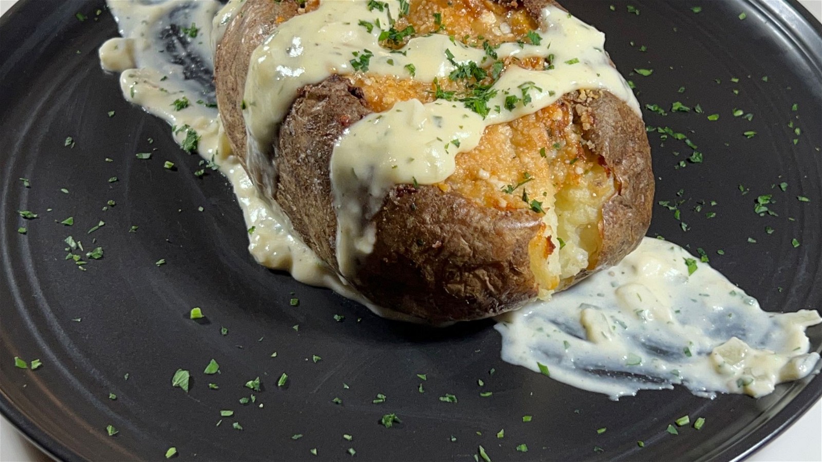 Image of Crab-Stuffed Alfredo Baked Potato