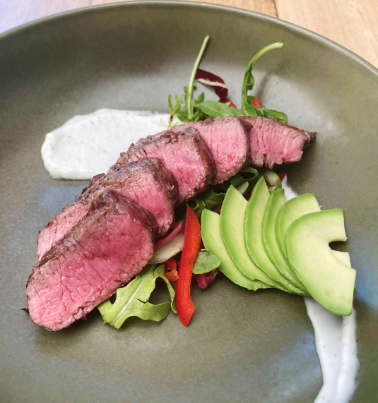 Image of Lamb Backstrap with Green Salad & Cumin Yoghurt