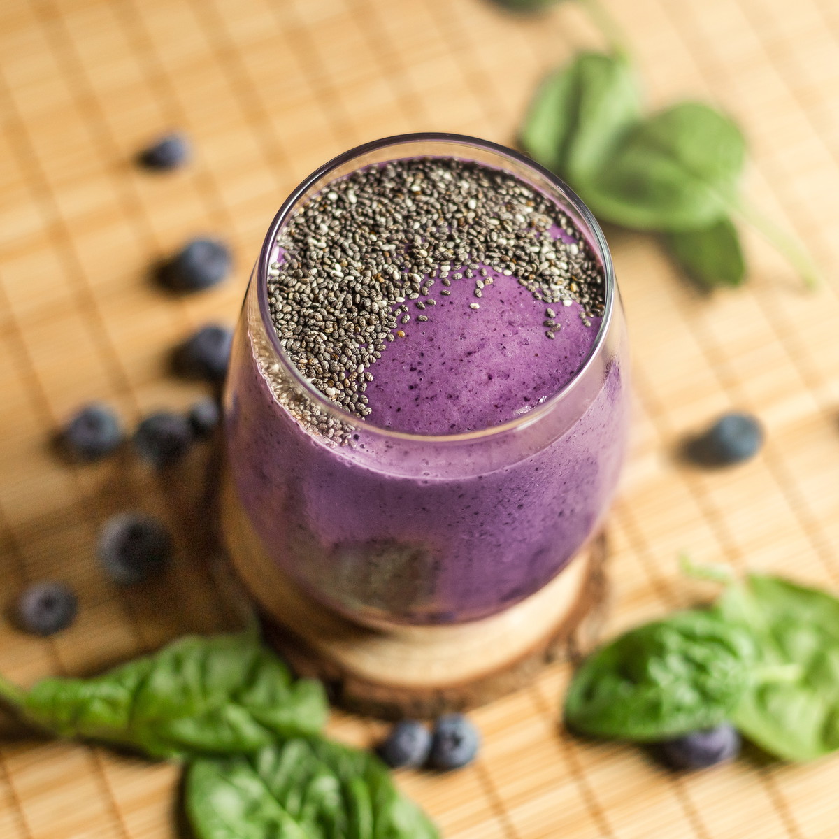 Happy Gut Blueberry Smoothie (with Hidden Spinach)