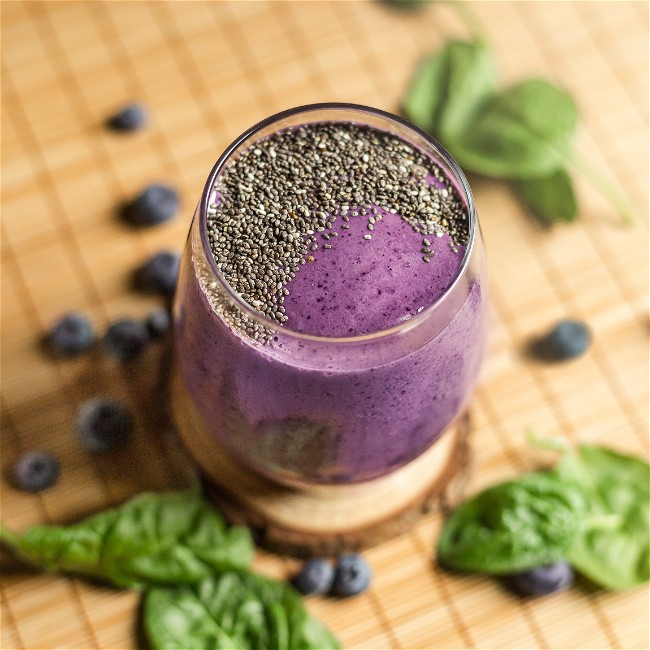 Image of Happy Gut Blueberry Smoothie (with Hidden Spinach)