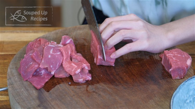Image of Slice the beef into 1/4 of an inch thick slices....