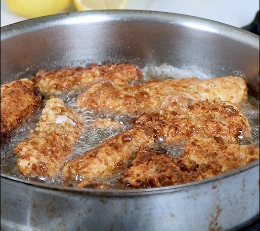 Image of Fry the battered haddock fillets for 2-3 minutes on each...