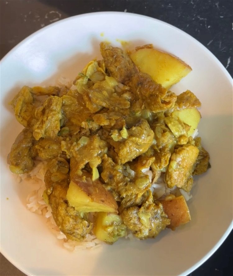 Image of Once rice is cooked, taste and enjoy with curry