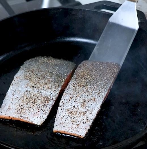 Image of Once the butter is melted, add the Sockeye Salmon. Cook...