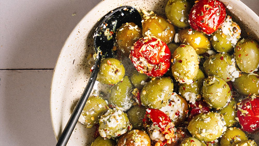 Image of Feta Stuffed Olives and Peppers