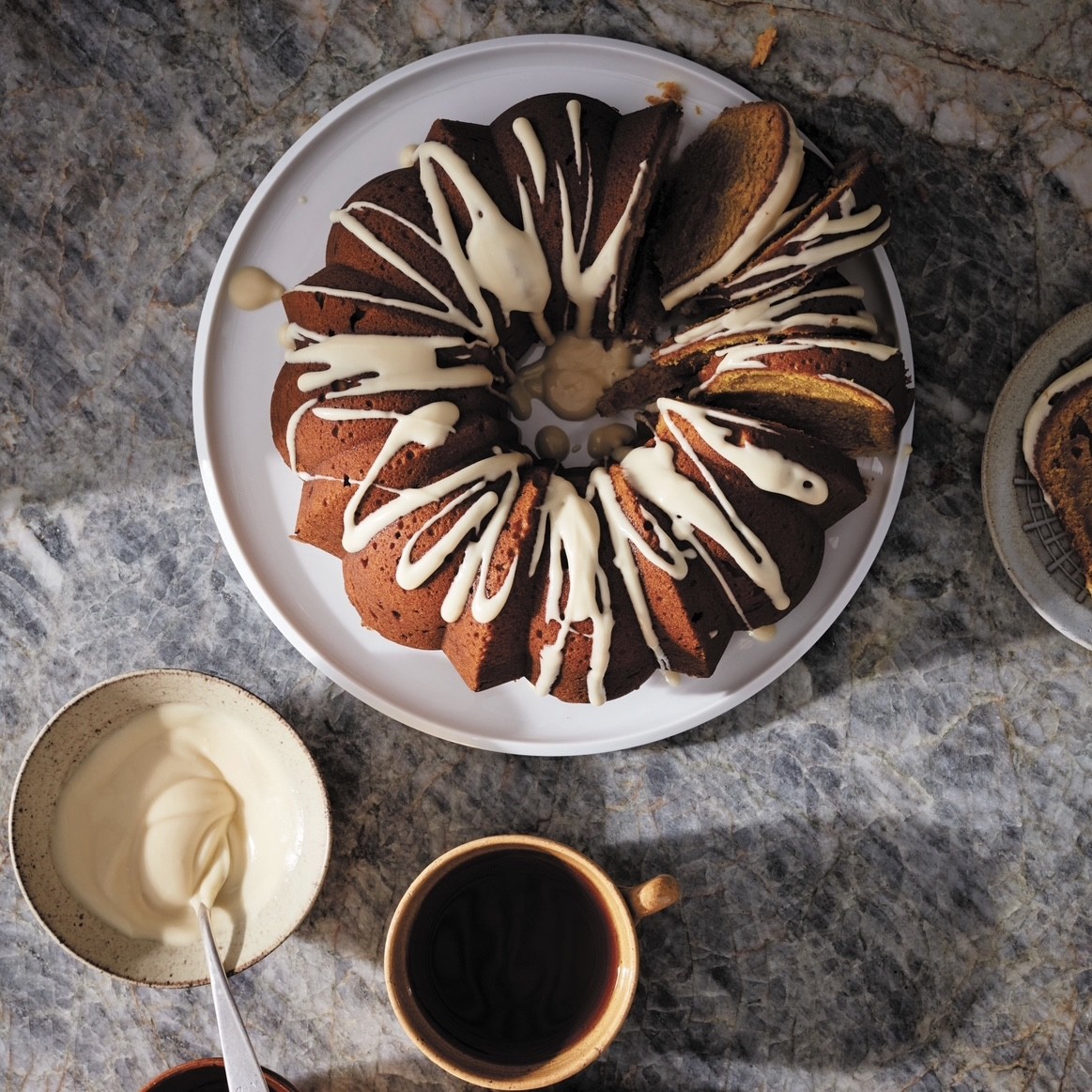 Image of Downy Pumpkin Bundt with Maple Cream