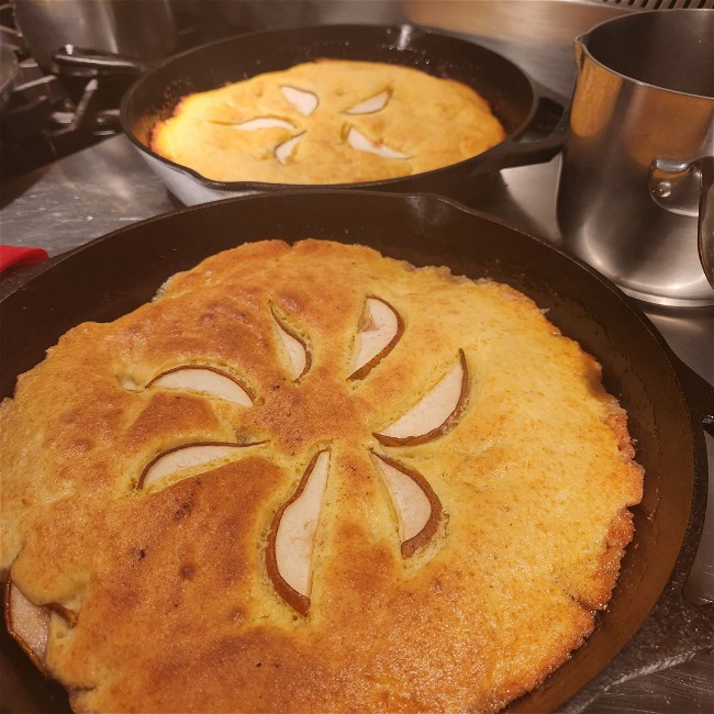 Image of Chef Apryl's Caramelized Ginger Pear Skillet Cake