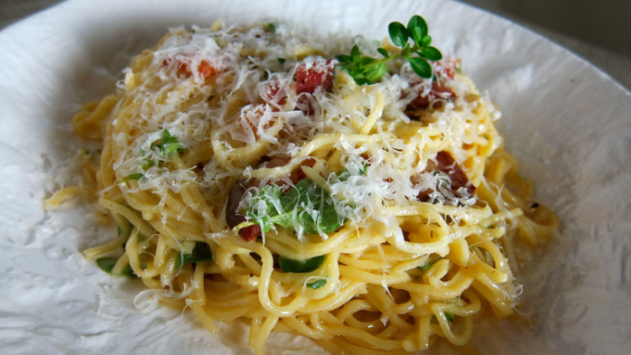 Image of Spaghetti Carbonara with Fresh Herbs