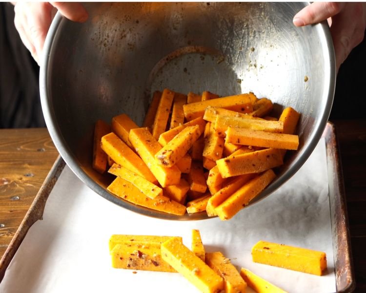 Image of Preheat the oven to 375F. Toss the butternut squash with...