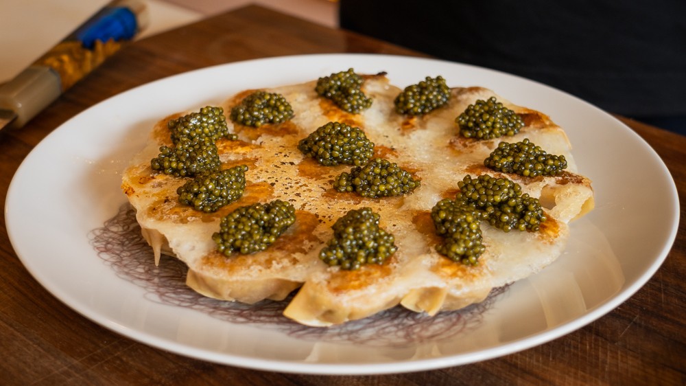 Image of Wagyu gyoza with caviar