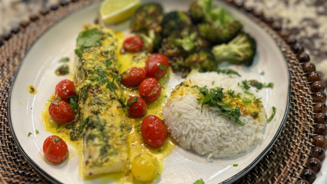 Image of White Fish with Tomatoes and Coconut Milk 