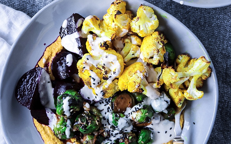 Roasted Cauliflower and Turmeric Autumn Salad