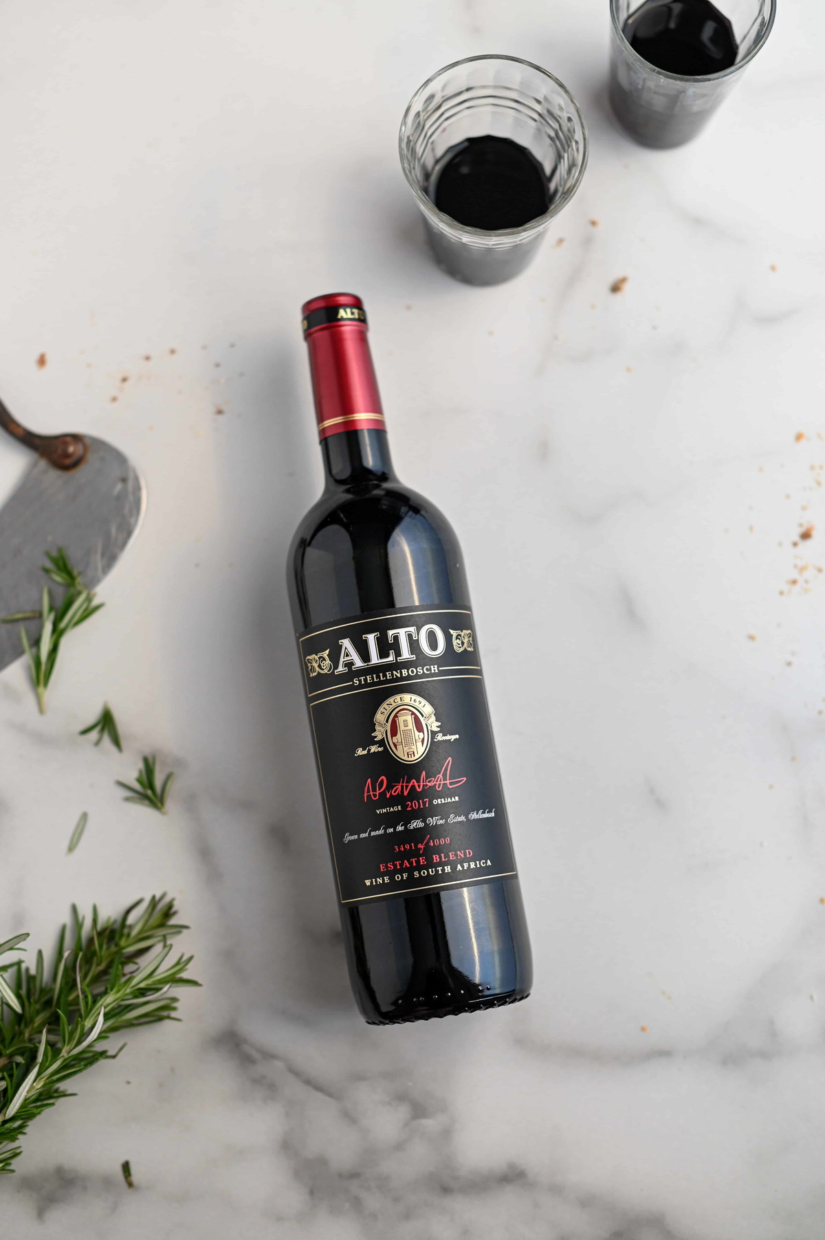 Alto Estate Blend & SMOKY BRAAIED CHICKEN WITH ROOIBOS, LEMON AND ROSEMARY