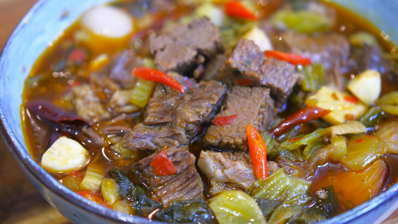 Image of Easy Chinese Braised Beef Recipe with Pickled Mustard Green (酸菜炖牛肉)