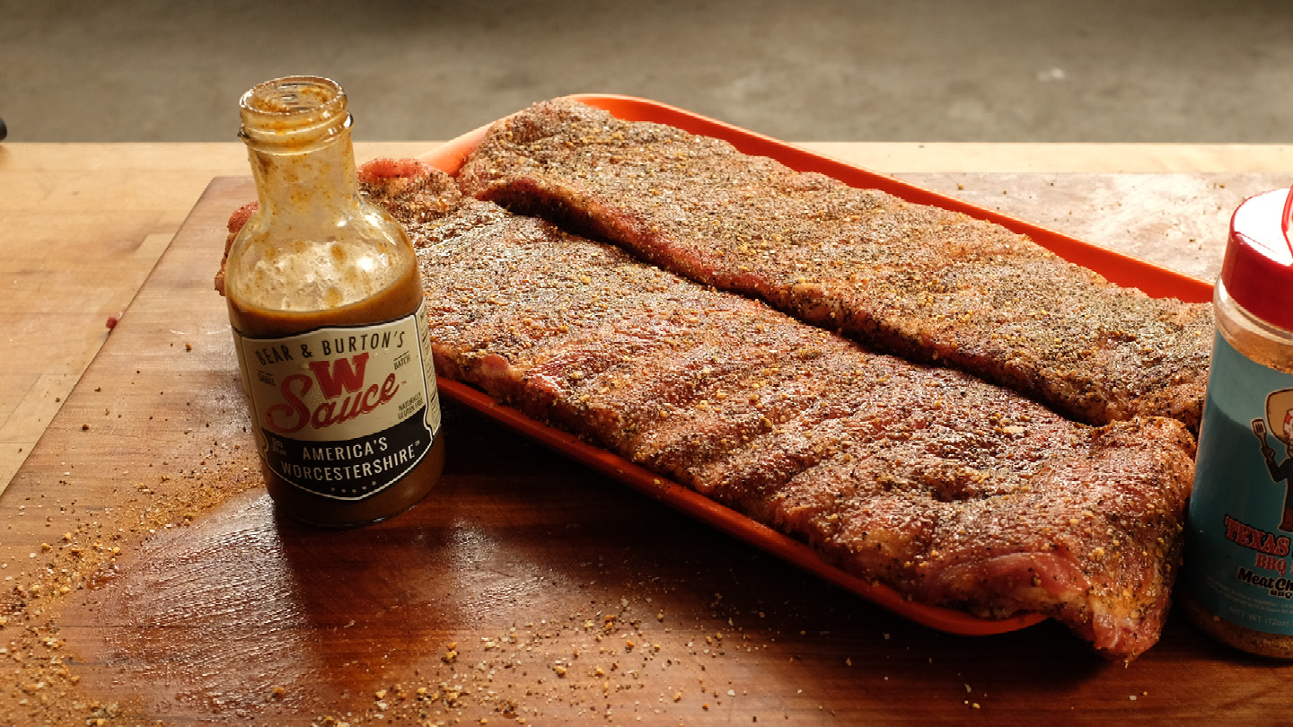 St. Louis style spare ribs. Newest Meat Church Seasoning Texas Sugar 