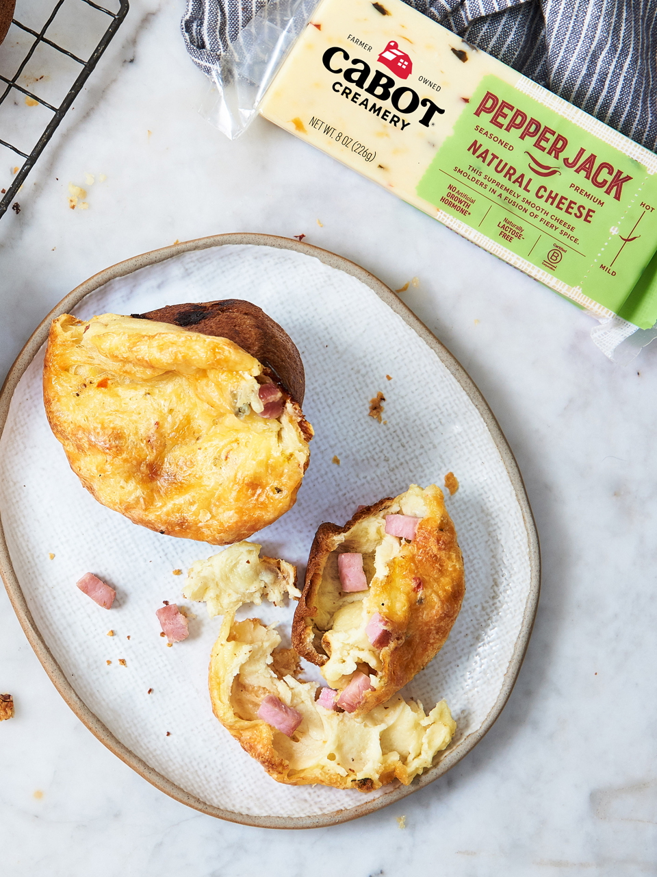 Pepper Jack and Ham Popovers