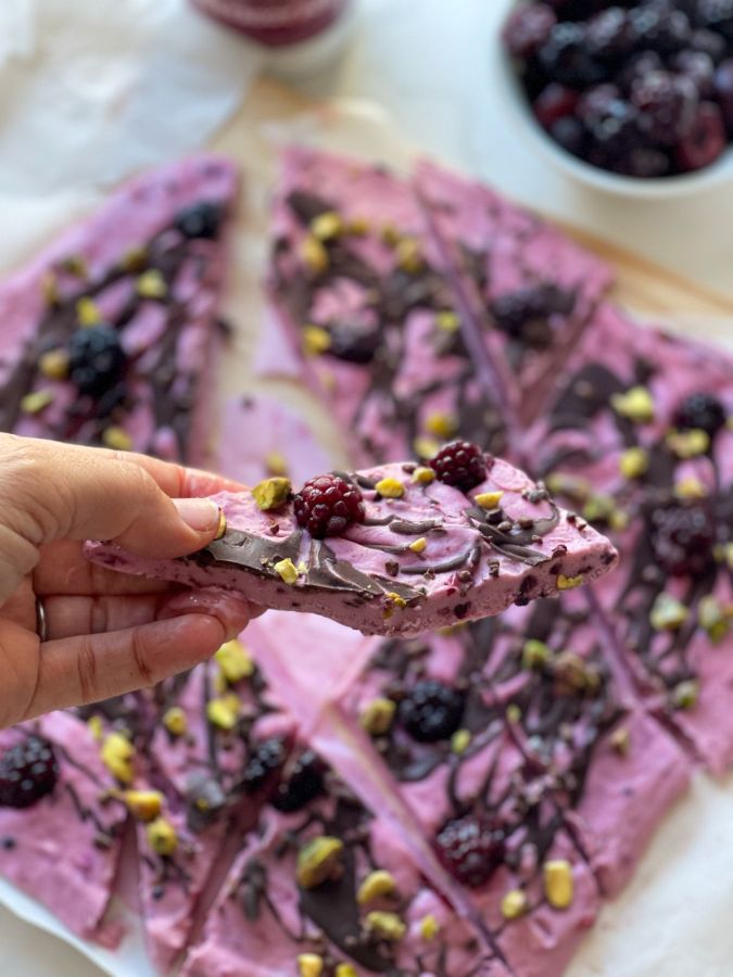 Beetroot Chocolate Yoghurt Bark