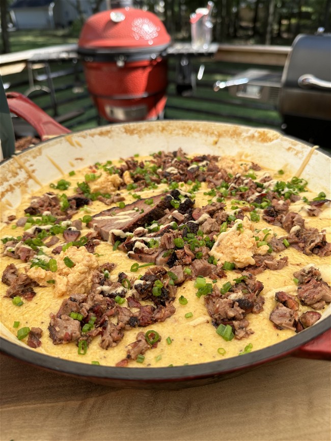 Image of BBQ Brisket & Pimento Cheese Grits