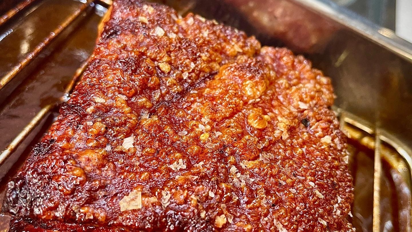 crispy and crunchy pork belly with melt in the mouth meat