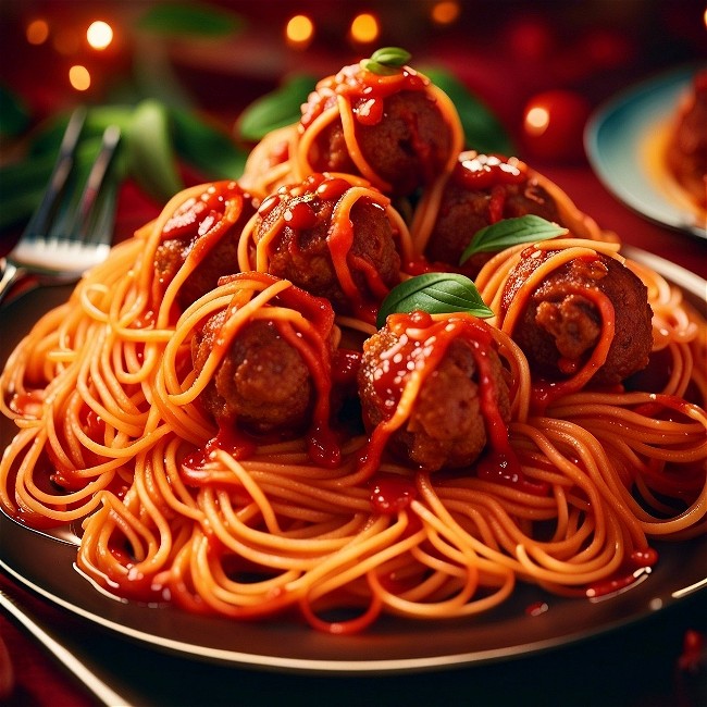 Image of  Meatless Meatball Spaghetti