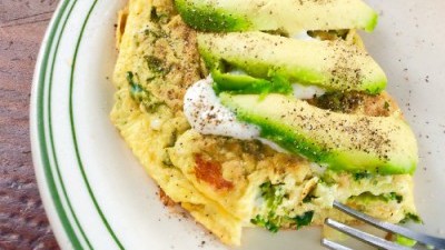 Image of Egg Omelette with Avocado Slices