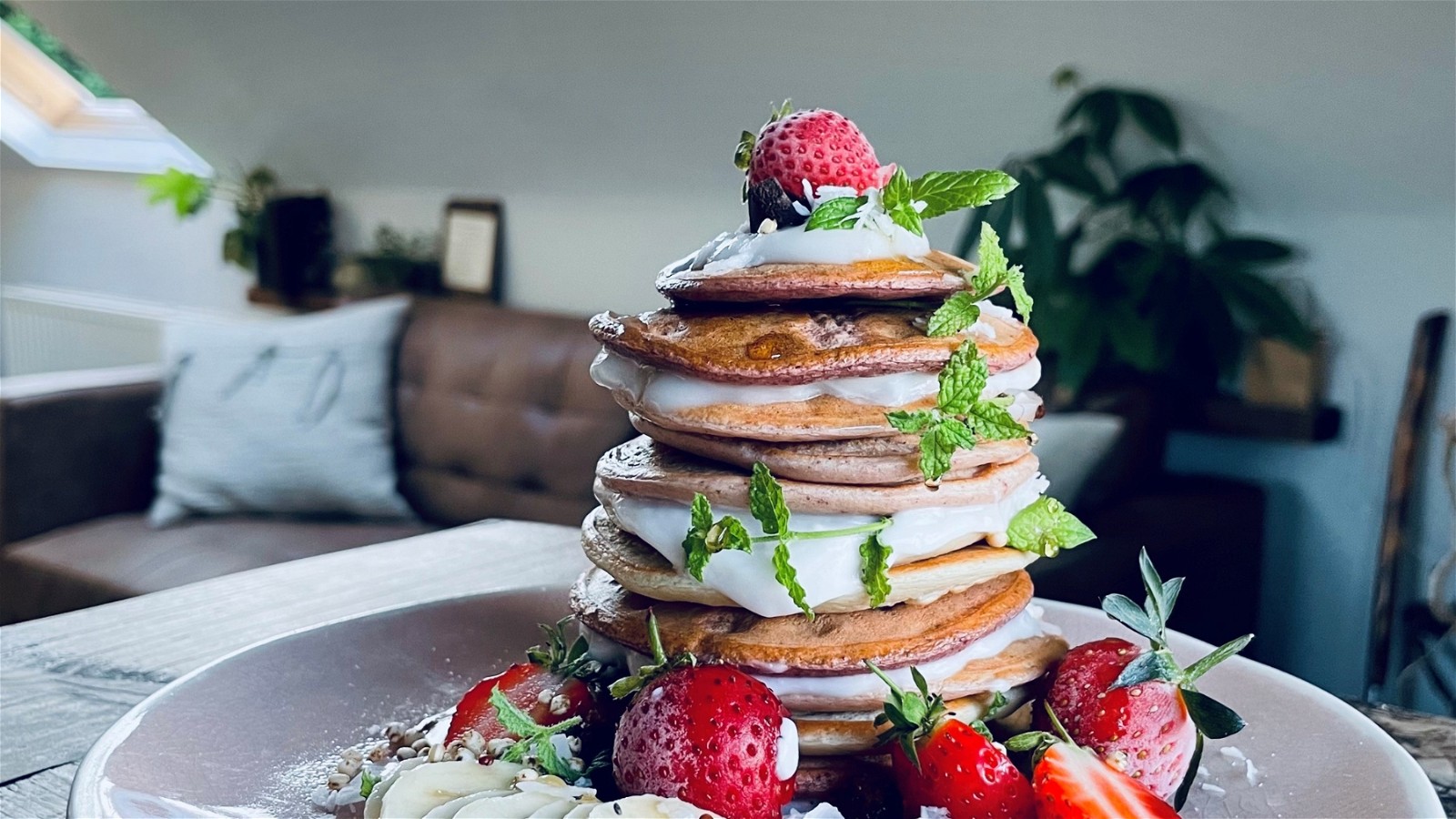 Image of Strawberry Pancakes With Strawberry Energy Gel