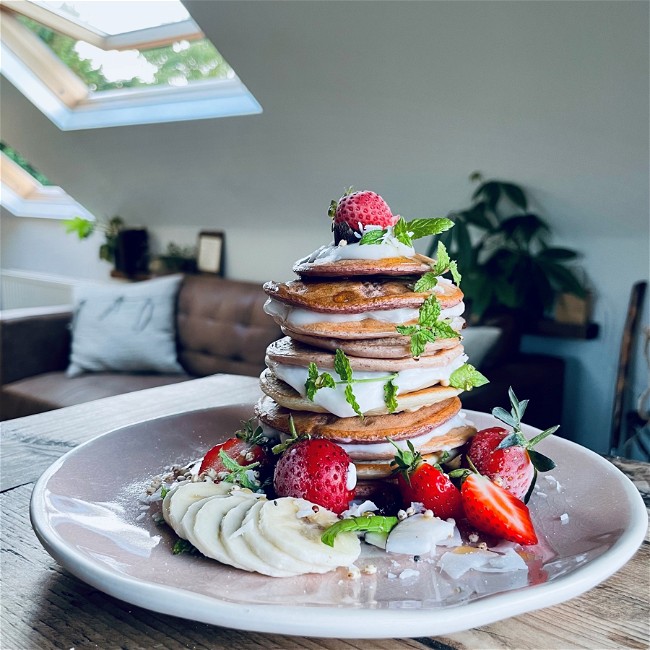 Image of Strawberry Pancakes With Strawberry Energy Gel