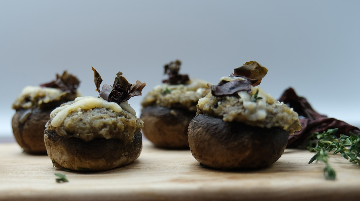 Seaweed Stuffed Mushrooms