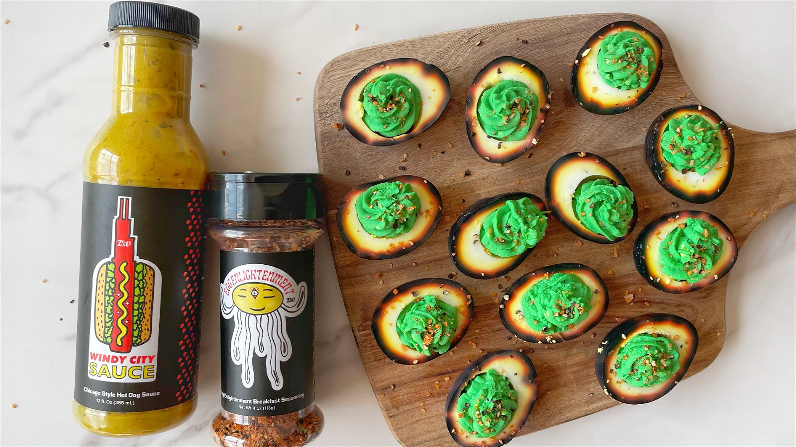 Image of Easy and Fun Halloween Treat: Deliciously Rotten Deviled Eggs