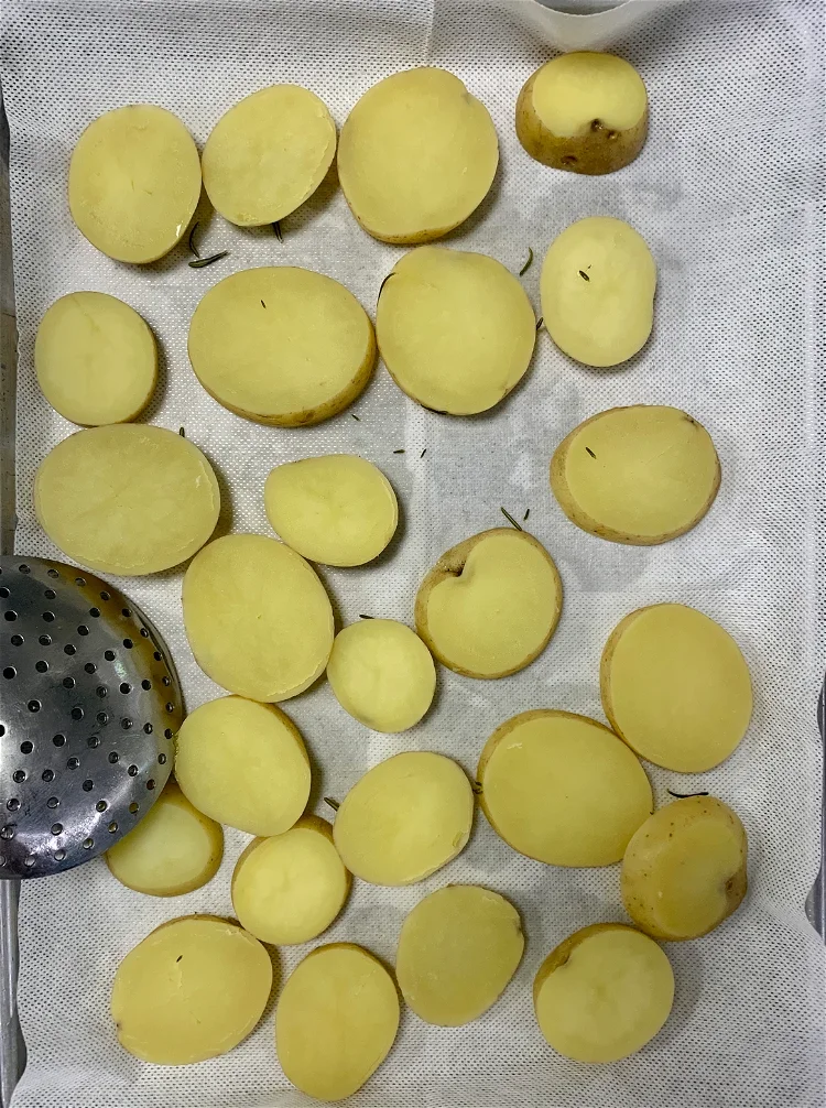 Image of While potatoes are cooling, whisk together mayonnaise, preserved lemon and...