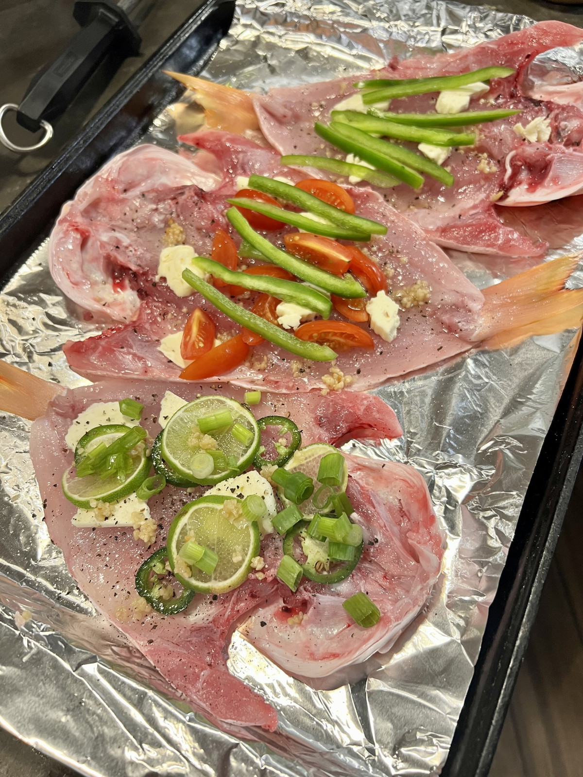 Baked Butterflied snapper