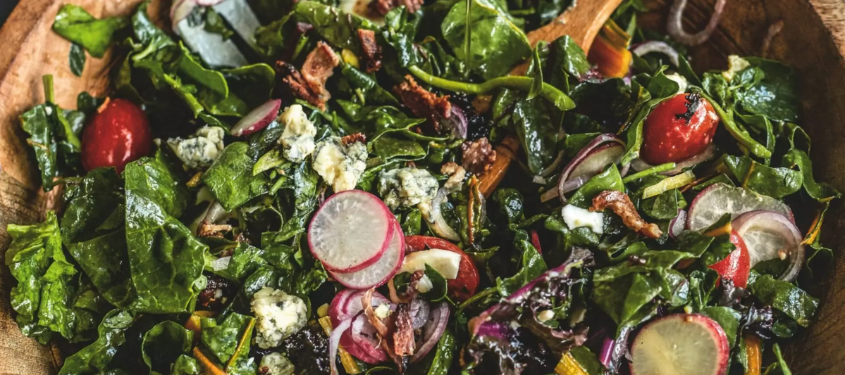 Wilted Mixed Greens with Bacon