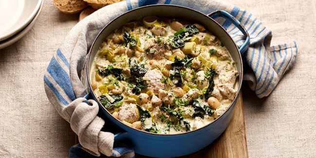 Image of Organic Chicken, Leek and Kale Cassoulet Recipe