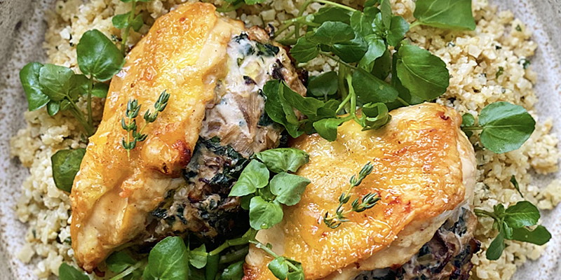 Organic Chicken Breast Stuffed with Ricotta and Spinach