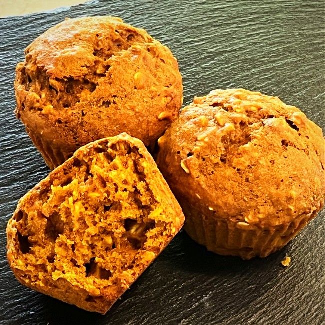 Image of Muffins à la citrouille, banane et mélasse