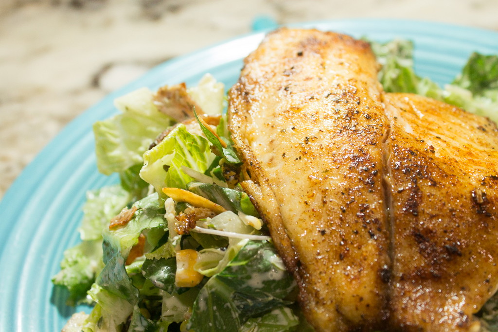 CHOPPED SALAD WITH WHITE FISH AND LEMON VINAIGRETTE
