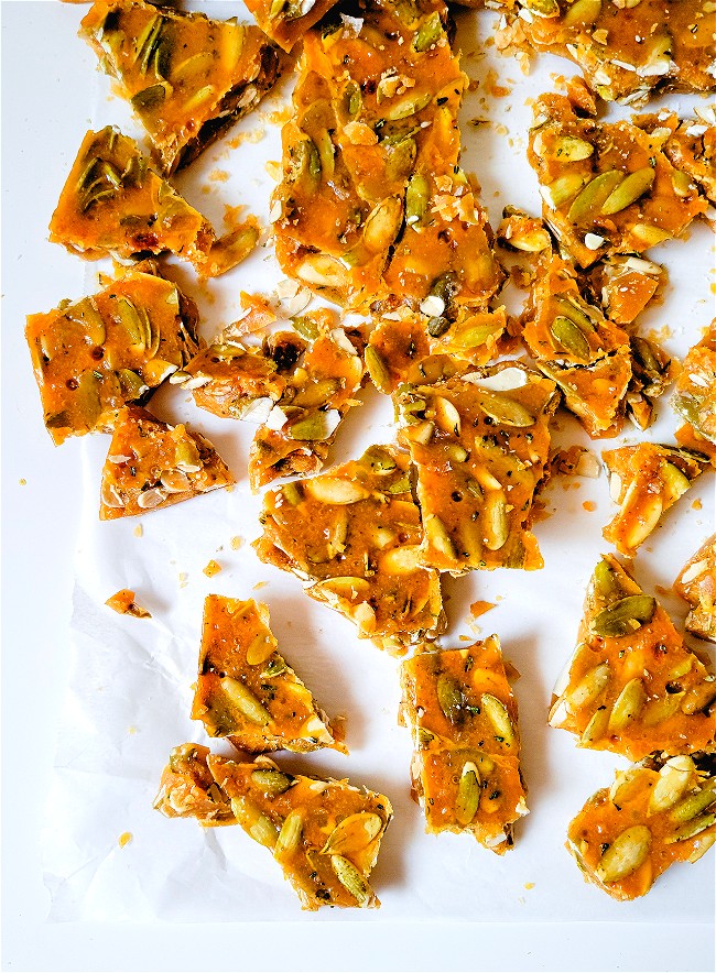 Image of Flower-Infused Rosemary Pumpkin Seed Brittle