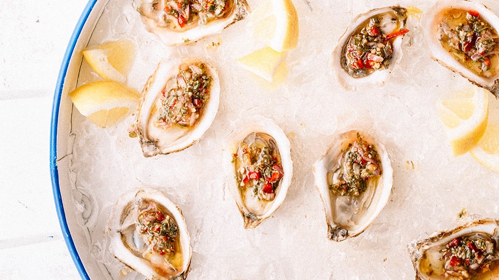 Image of Oysters with Chimichurri Mignonette