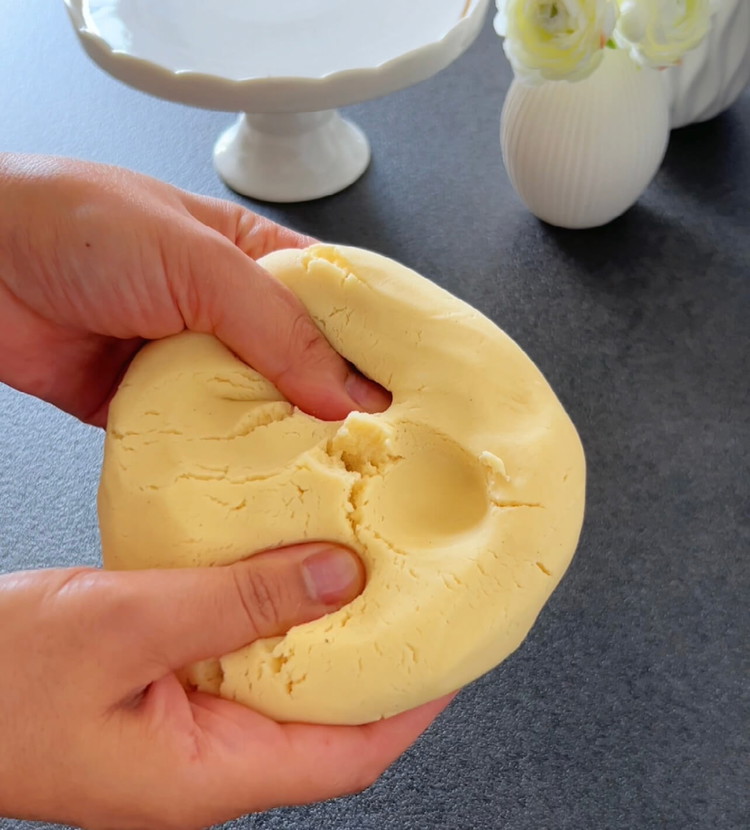 Image of Add the flour and cornstarch, kneading into a soft, smooth dough. The dough should be soft but not sticky. Add a bit more flour if needed.