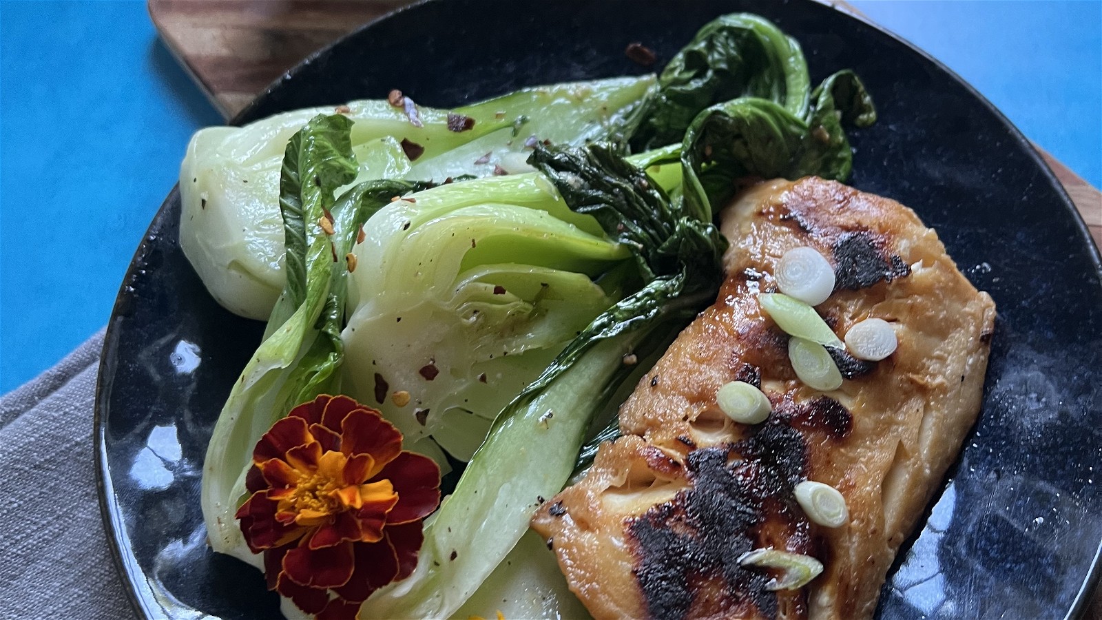Image of Miso Black Cod with Garlic Ginger Bok Choy