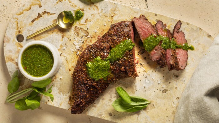 Image of Low & slow 56ᵒC smoked tri-tip with chimichurri