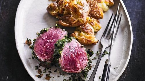 Image of Beef tenderloin with garlic and rosemary